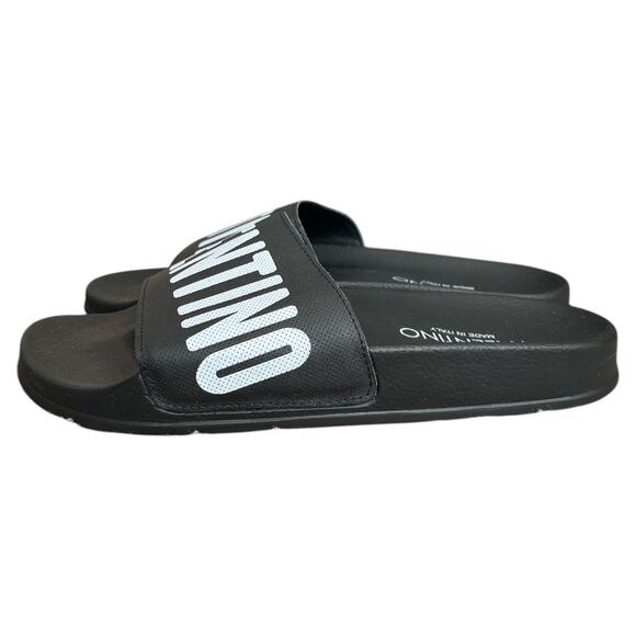 Valentino Black Footbed Gaia Leather Slide Sandals, IT41/US8 - Picture 2 of 9